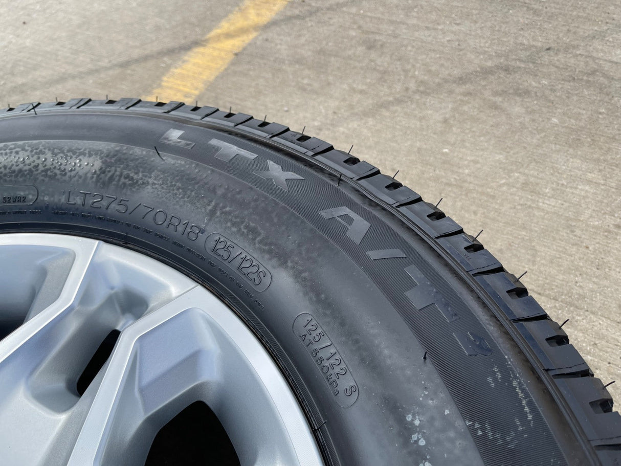 18" Chevy Silverado 2500 3500 OEM 5959 wheels rims MICHELIN LTX A/T2 NEW Texas Truck Tire