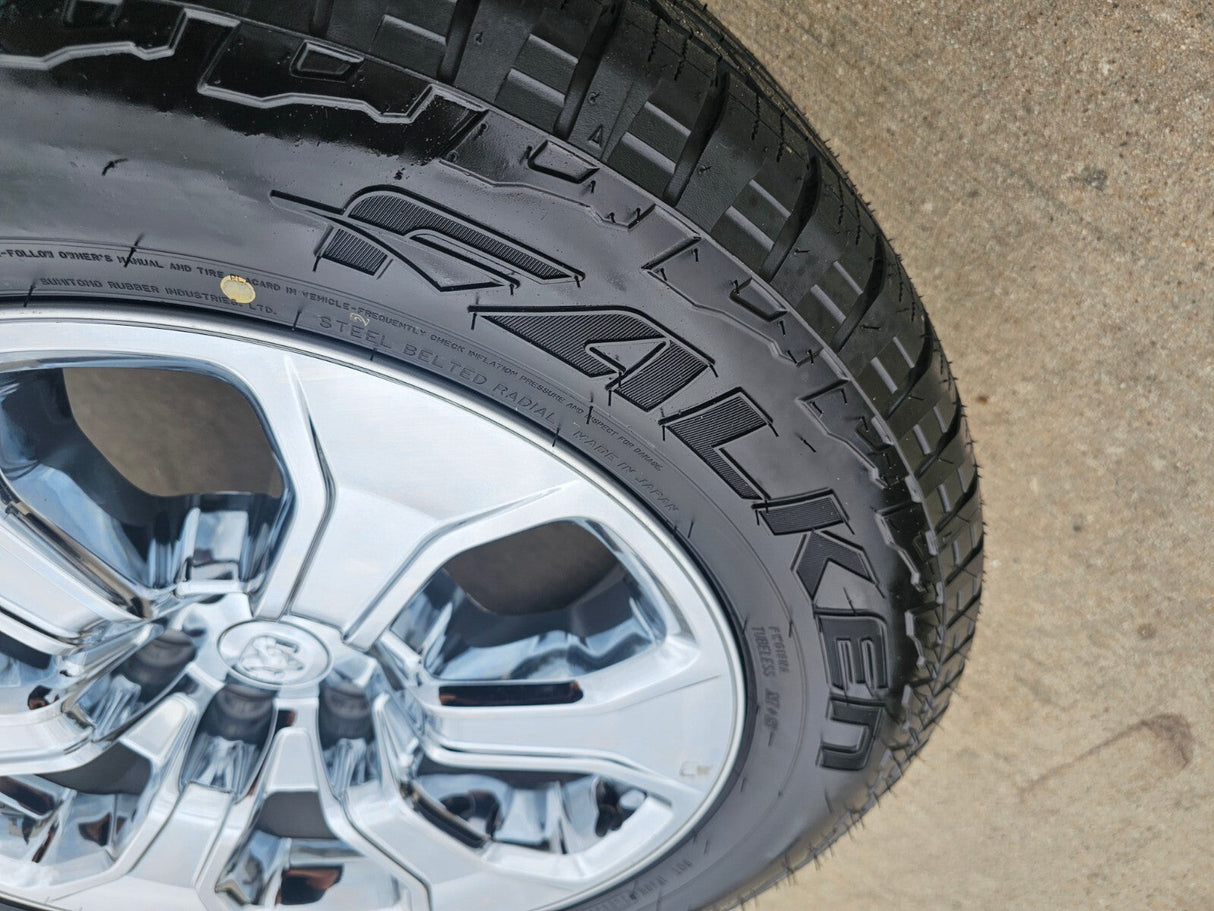 20" Dodge Ram 1500 OEM Laramie CHROME 2679 wheels rims tires 2023 2024 2025 NEW Texas Truck Tire