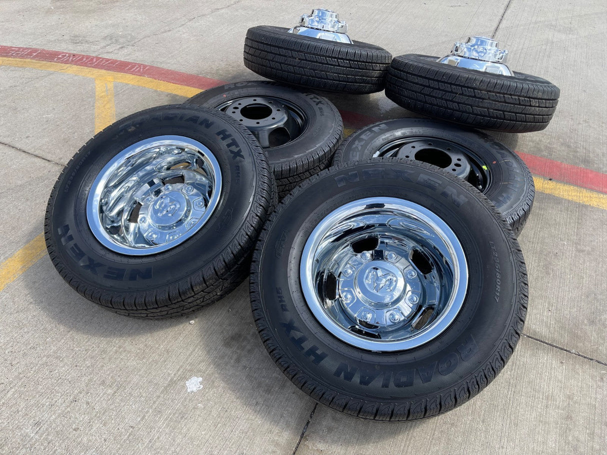 17" Dodge Ram 3500 Dually 8x200 wheels rims 2703 2704 OEM 2024 2025 2026 Texas Truck Tire