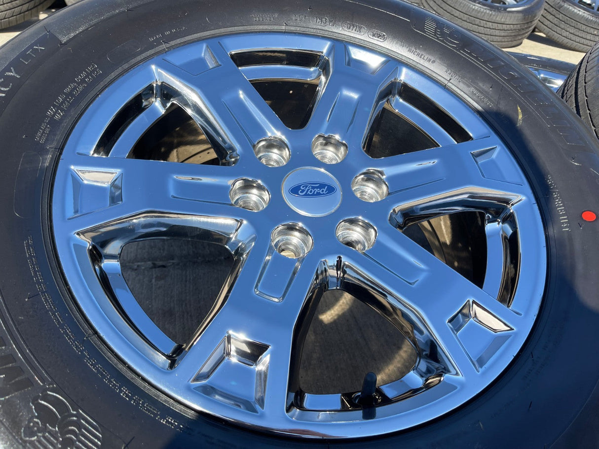 18" Ford F-150 Expedition OEM 10343 chrome rims wheels 2024 2025 2026 MICHELIN Texas Truck Tire