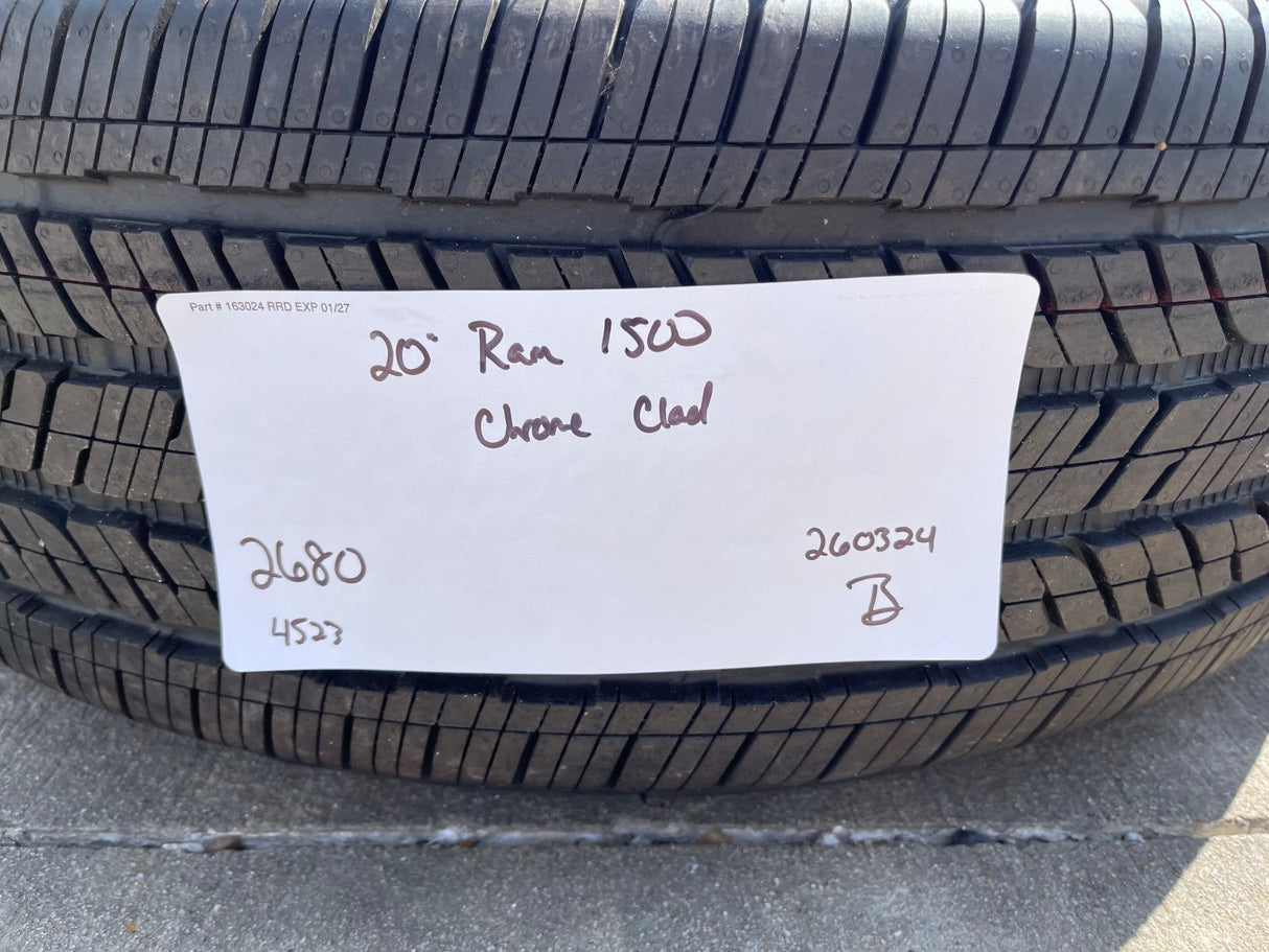 20" Dodge Ram 1500 OEM Laramie CHROME 2680 wheels rims 2025 2026 BRIDGESTONE NEW Texas Truck Tire