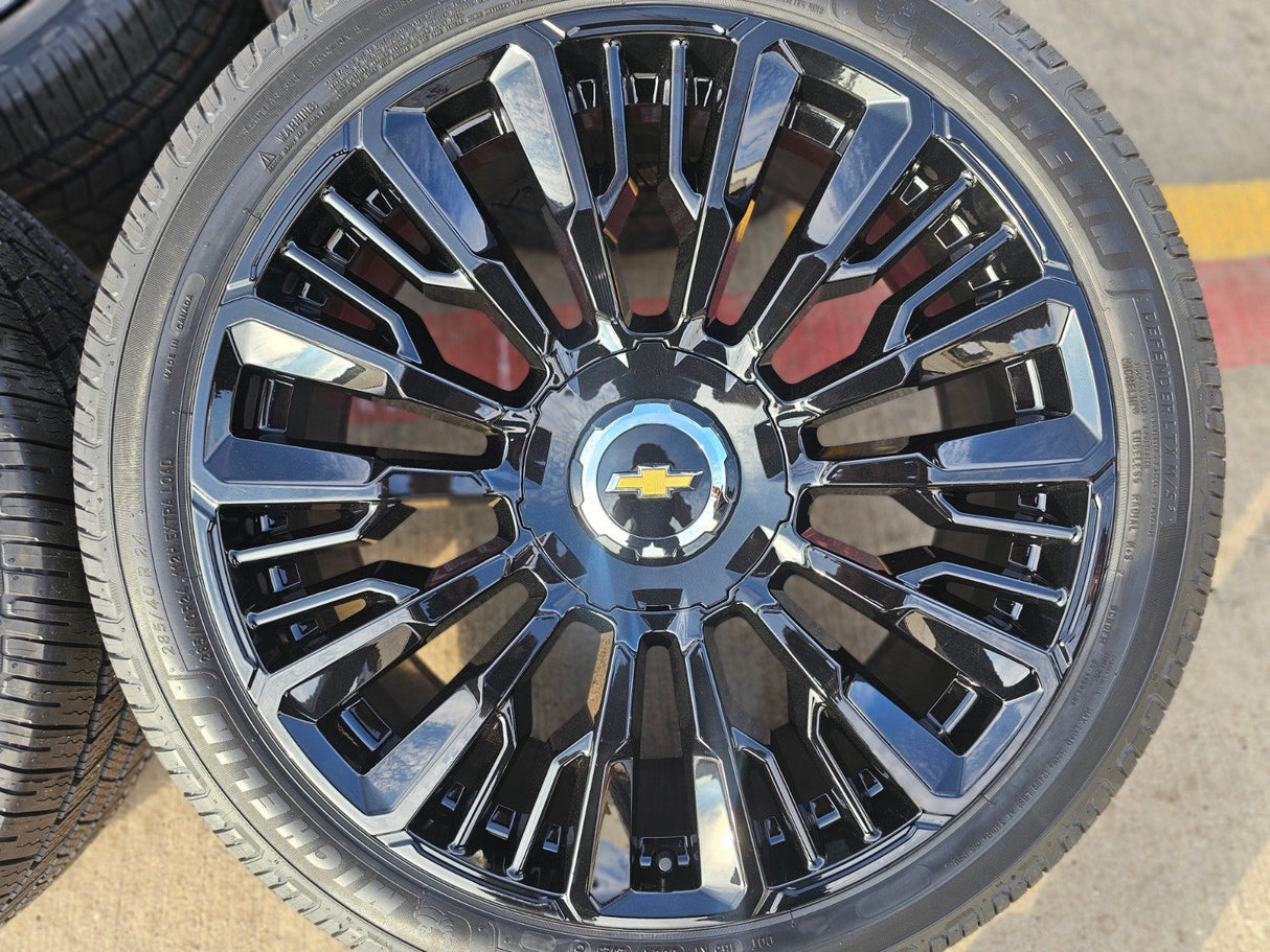 24" Chevy Tahoe Silverado OEM High Country wheels rims 2025 2026 NEW MICHELIN Texas Truck Tire