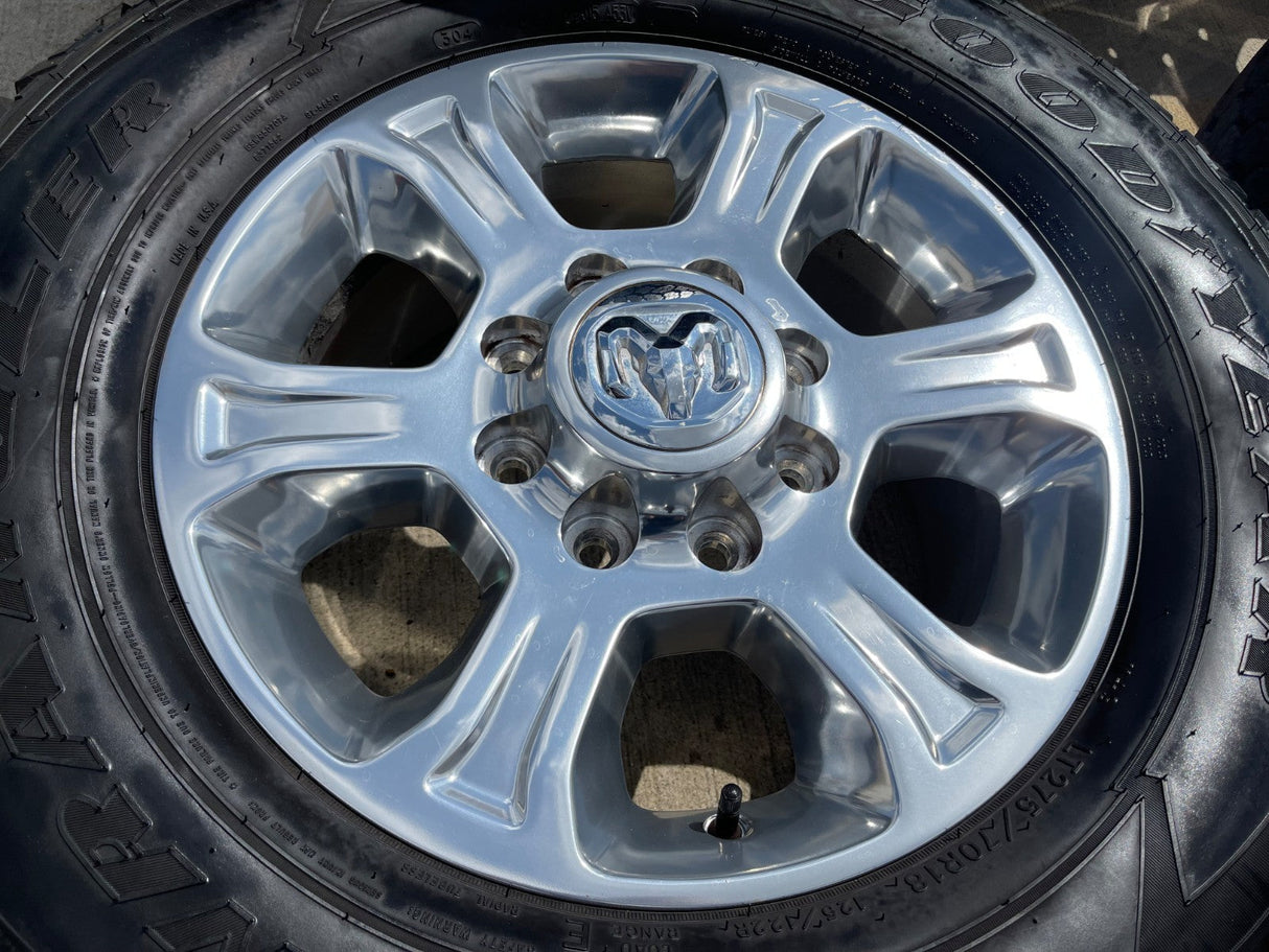 18" Ram 2500 3500 Laramie Power Wagon OEM wheels rims 2692 GOODYEAR A/T NICE Texas Truck Tire