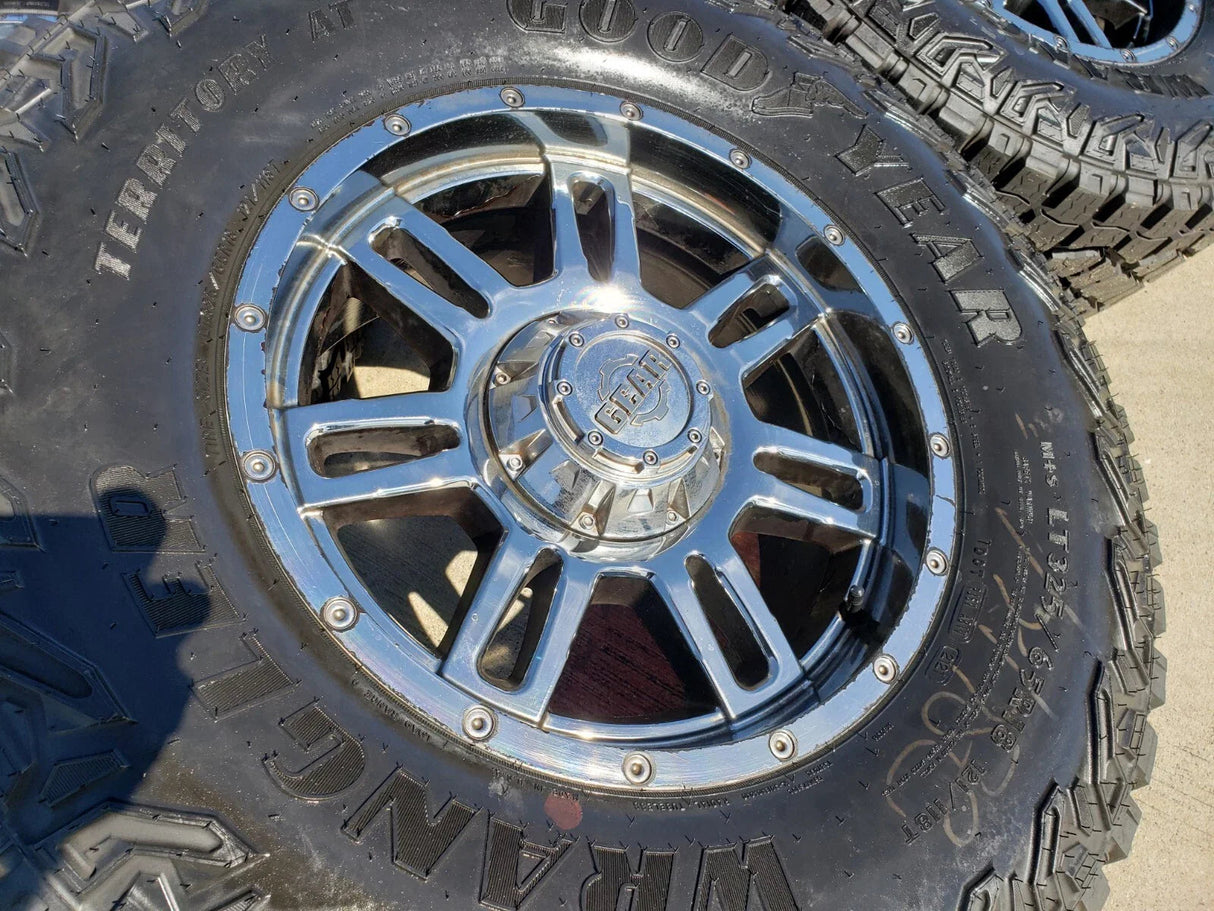 18x9 GEAR 737 wheels rims tires Ford F-150 Chevy RAM 1500 Tacoma 6x139 6x135 Texas Truck Tire