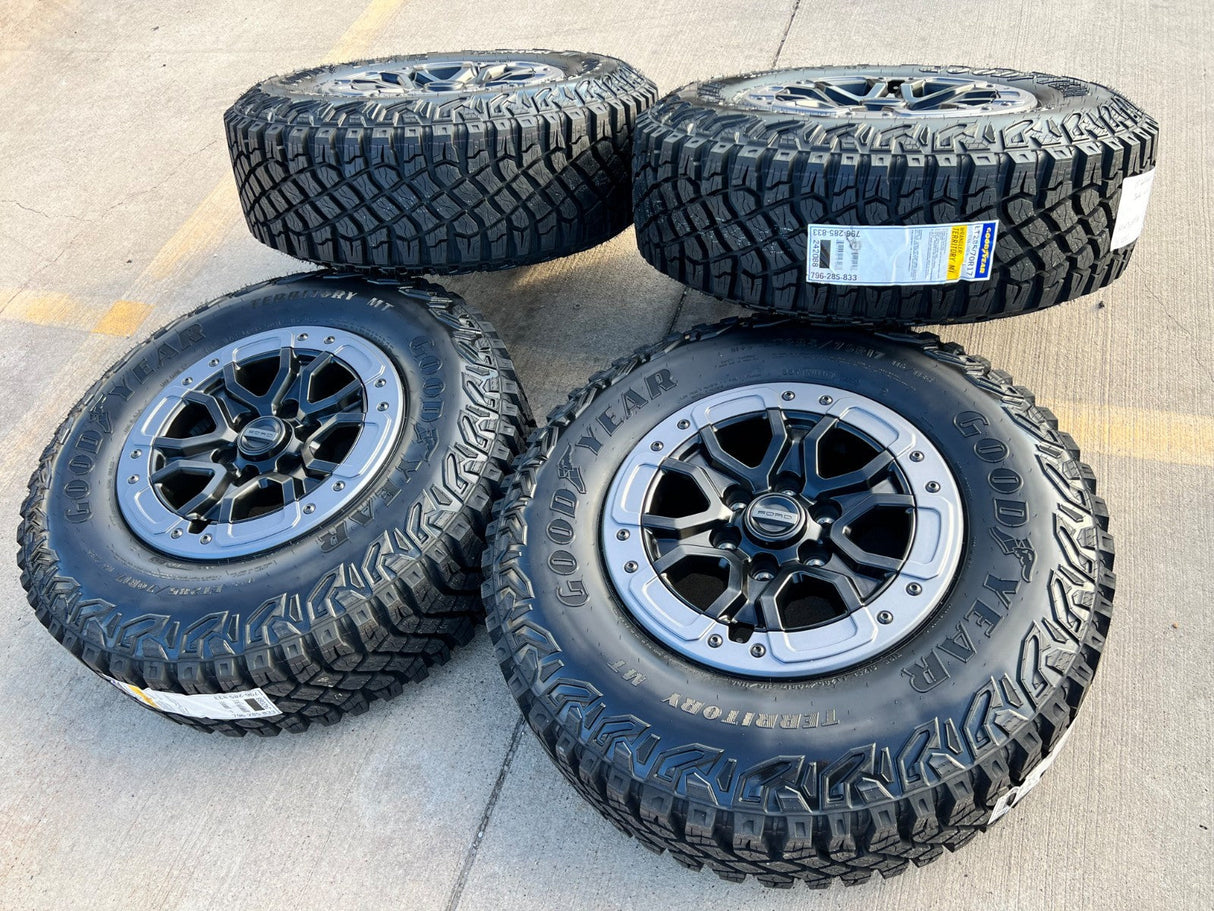 17" Ford Ranger Raptor Beadlock wheels rims Bronco 2024 2025 2026 NEW GOODYEAR Texas Truck Tire