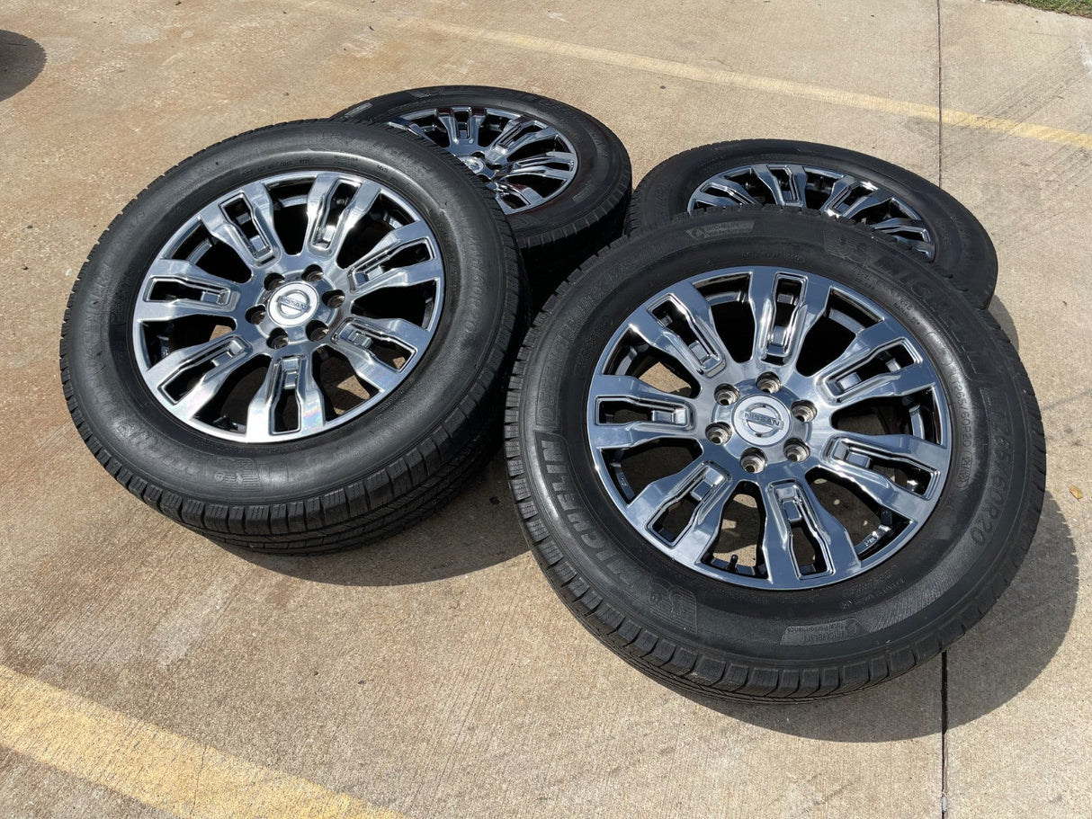 20" Nissan Titan XD OEM 62728 wheels rims tires CHROME DISCOUNTED Texas Truck Tire