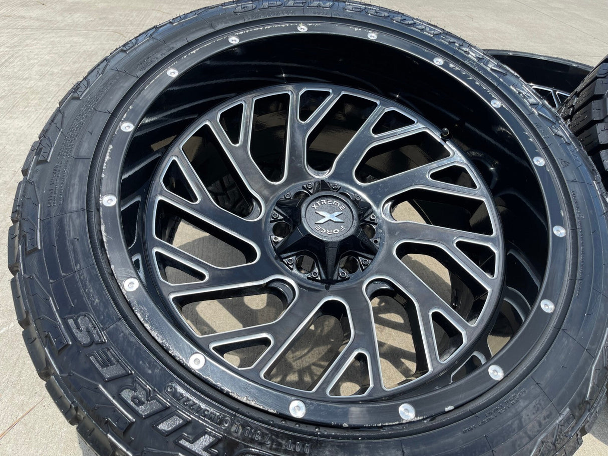 22x12 XTREME FORCE XF- 8 Chevy Silverado Ford F-150 RAM wheels rims 6x139 6x135 Texas Truck Tire