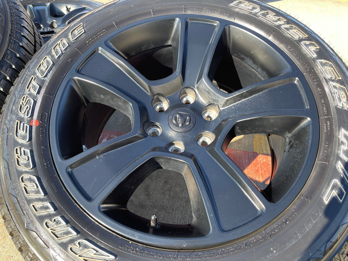 20" Dodge Ram 1500 OEM LIMITED Black 2676 2723 wheels rims BRIDGESTONE NEW Texas Truck Tire