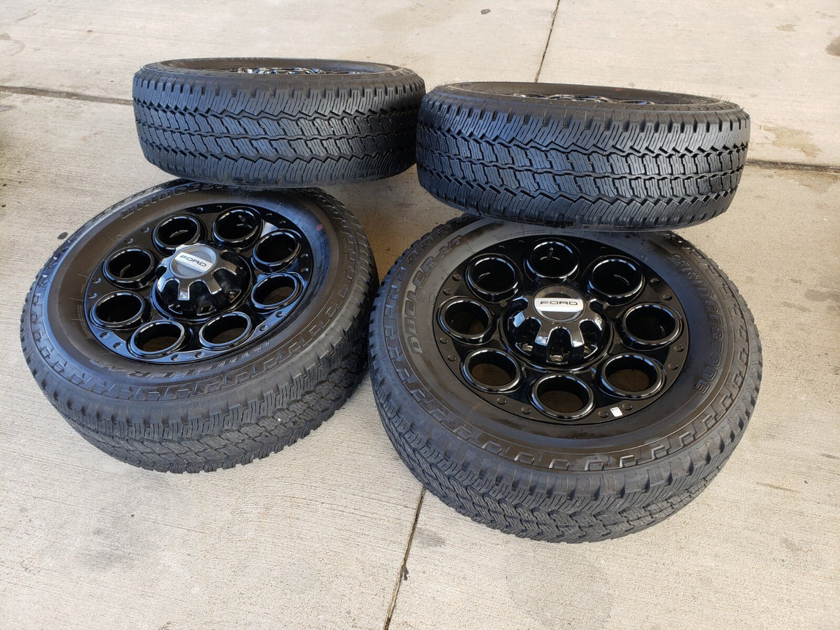 20" Ford F-250 F-350 OEM black TREMOR 10484 10299 wheels rims BRIDGESTONE Texas Truck Tire