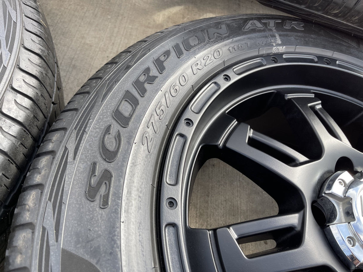 20" Toyota Tundra Sequoia T FORCE TSS TRD OEM black wheels rims 5x150 PIRELLI Texas Truck Tire