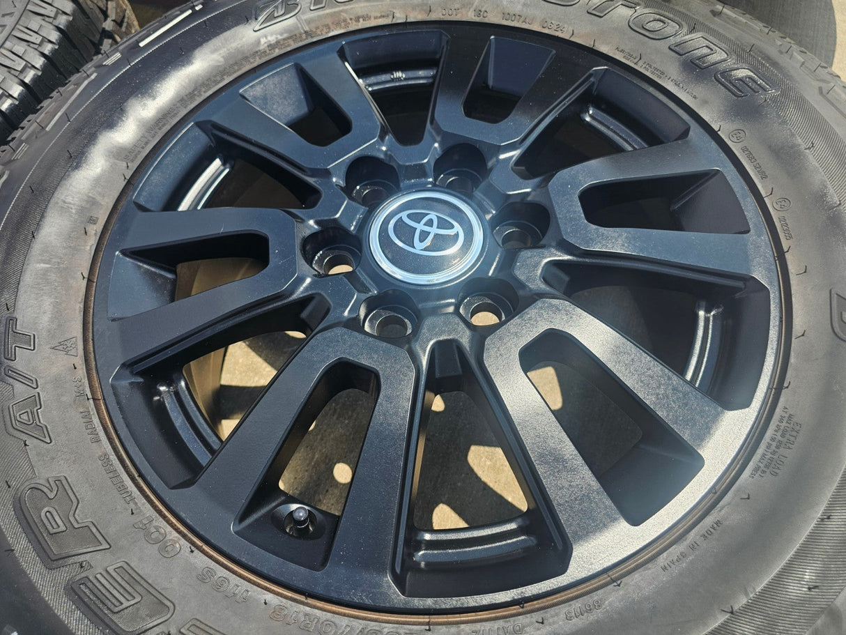 18" Toyota Land Cruiser OEM 95953 wheels rims BLACK Tundra Sequoia A/T NEW Texas Truck Tire