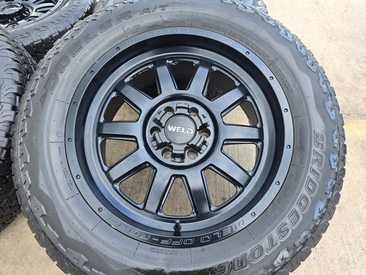 20x9 Weld Off-Road Stealth W168 Silverado Ford F-150 RAM wheels rims 6x139 6x135 Texas Truck Tire