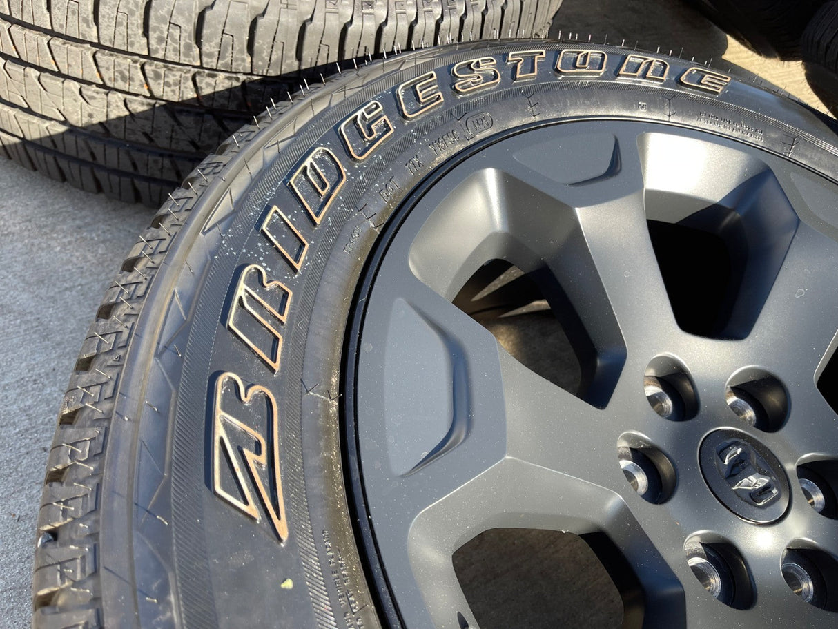 20" Dodge Ram 1500 OEM Laramie Black 2680 wheels rims tires 2024 2025 2026 NEW Texas Truck Tire