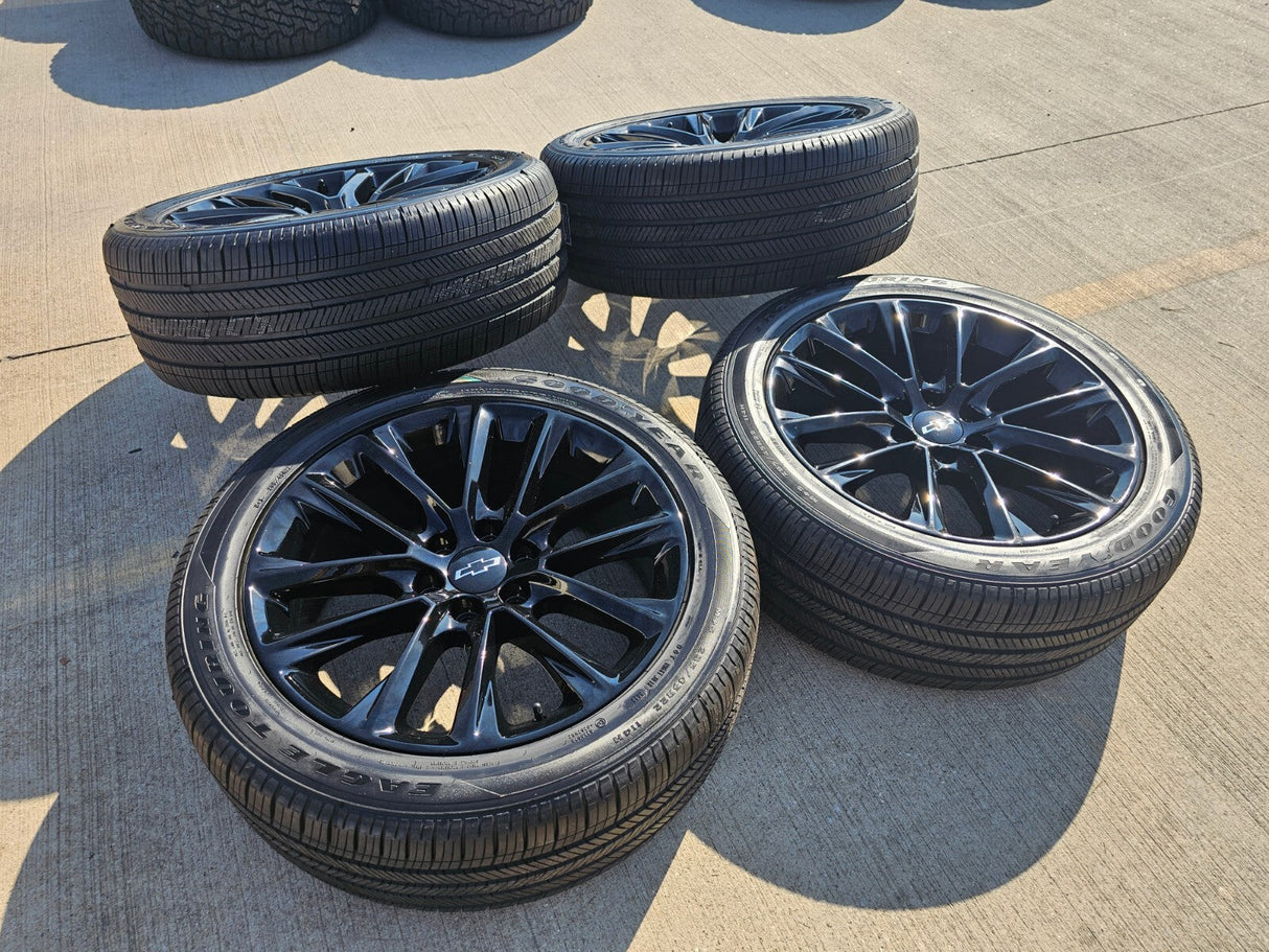 22" Cadillac Escalade black OEM 4804 wheels rims Chevy GMC tires NEW Texas Truck Tire