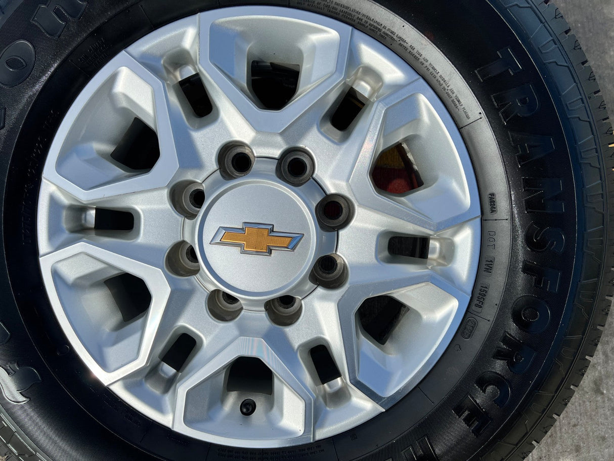 18" Chevy Silverado 2500 3500 OEM 5959 wheels rims FIRESTONE H/T2 Texas Truck Tire