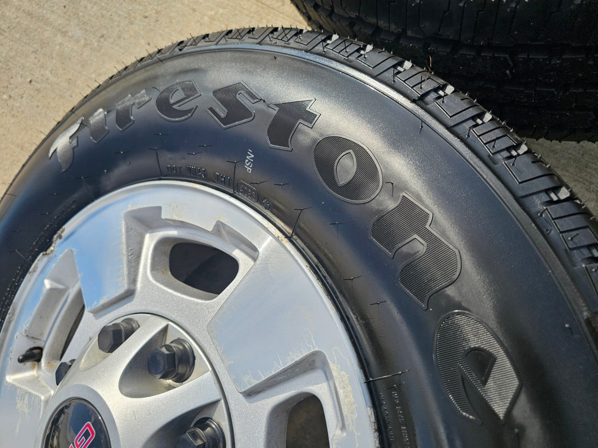 17" GMC Sierra Chevy Silverado 2500 3500 OEM 5500 wheels rims FIRESTONE NEW Texas Truck Tire