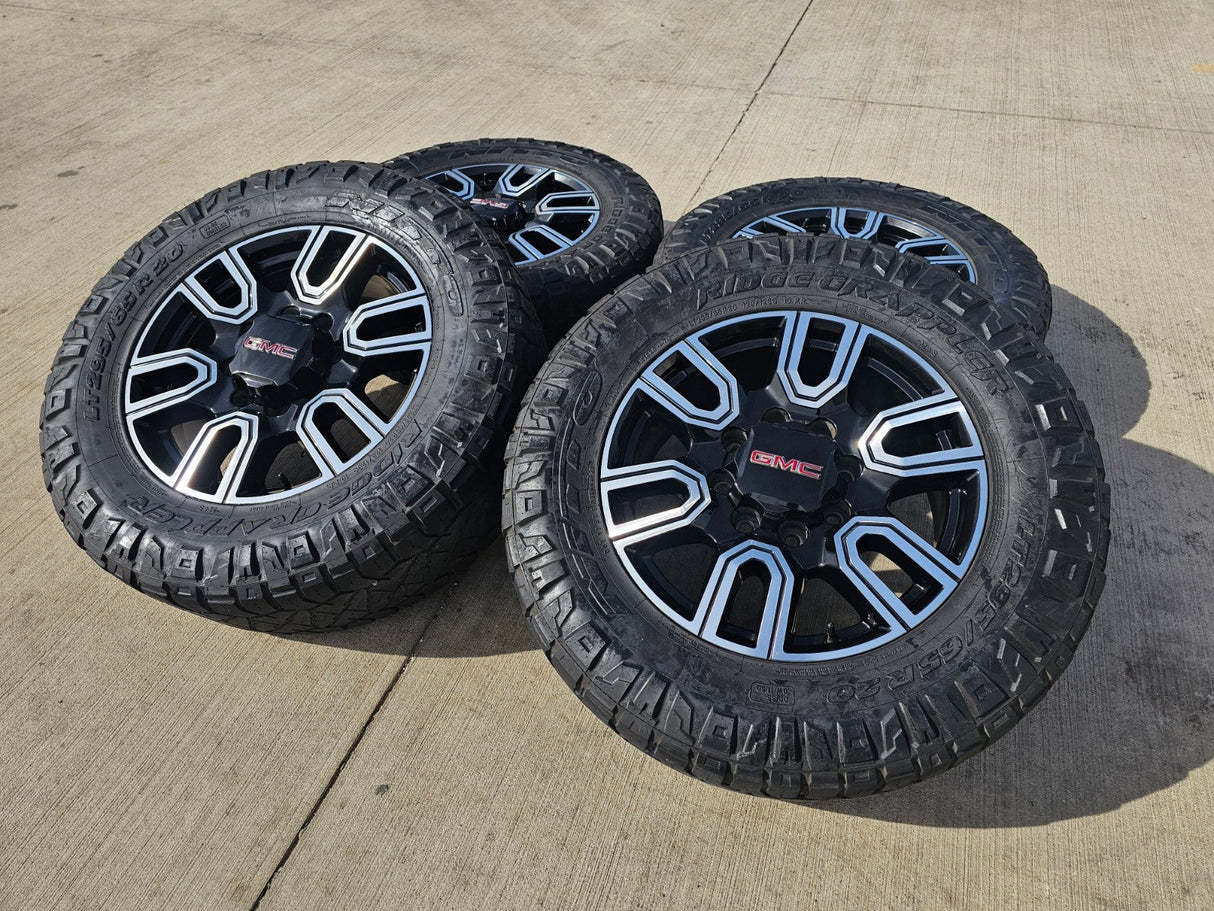 20" GMC Sierra AT4 2500 3500 OEM wheels rims 5950 Silverado NITRO 35" Texas Truck Tire