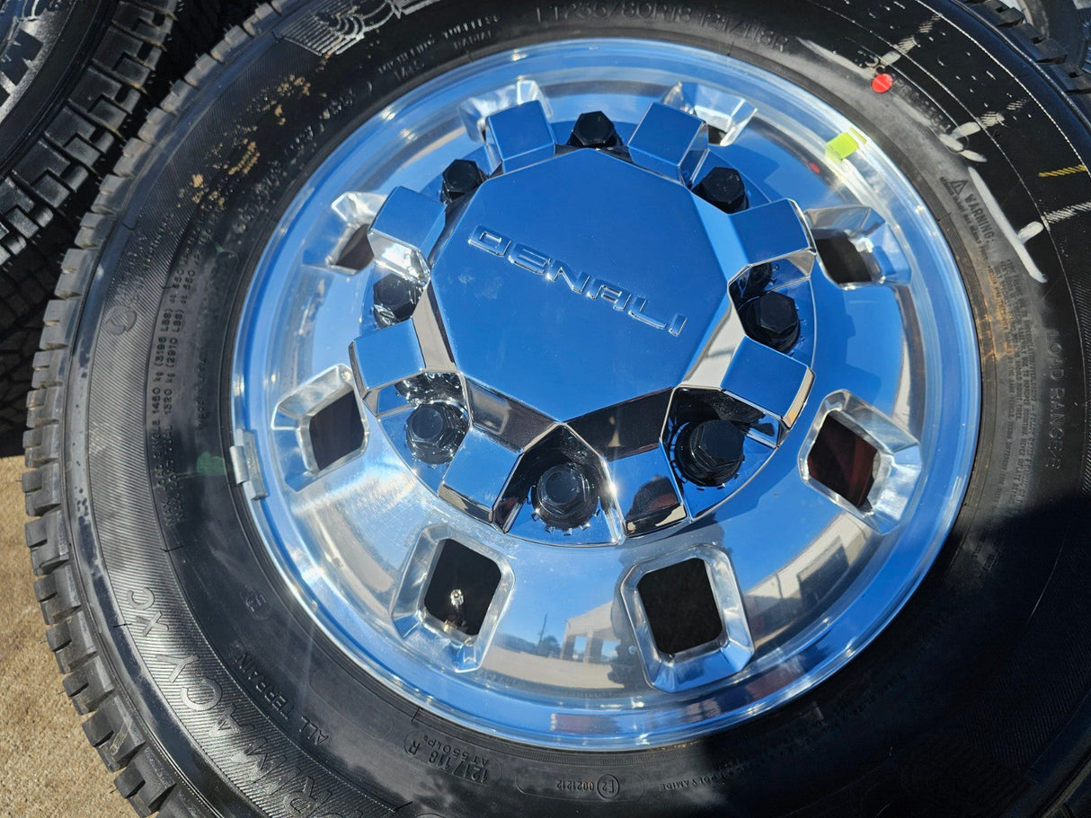 18" GMC Sierra 3500 DENALI Dually rims wheels OEM 14127 14129 8x210 MICHELIN NEW Texas Truck Tire