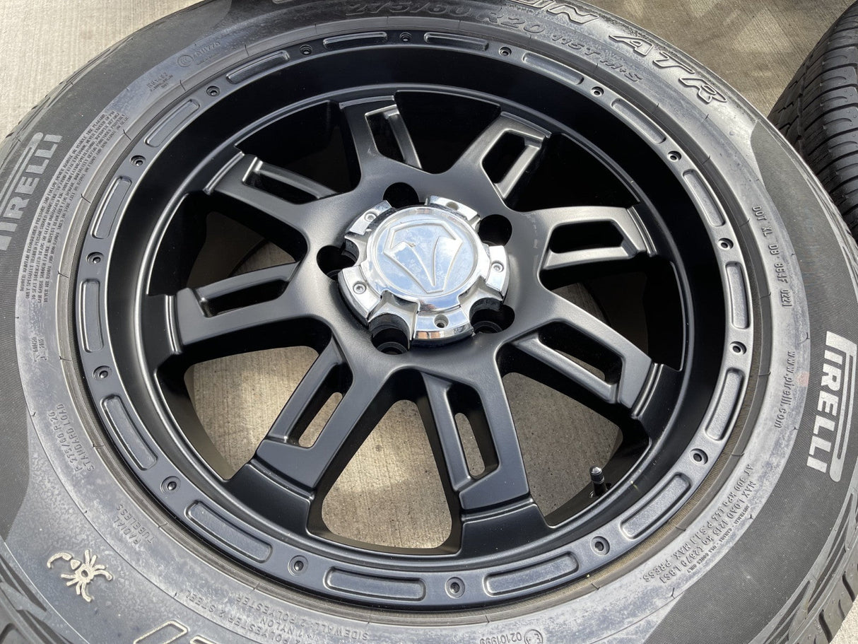 20" Toyota Tundra Sequoia T FORCE TSS TRD OEM black wheels rims 5x150 PIRELLI Texas Truck Tire