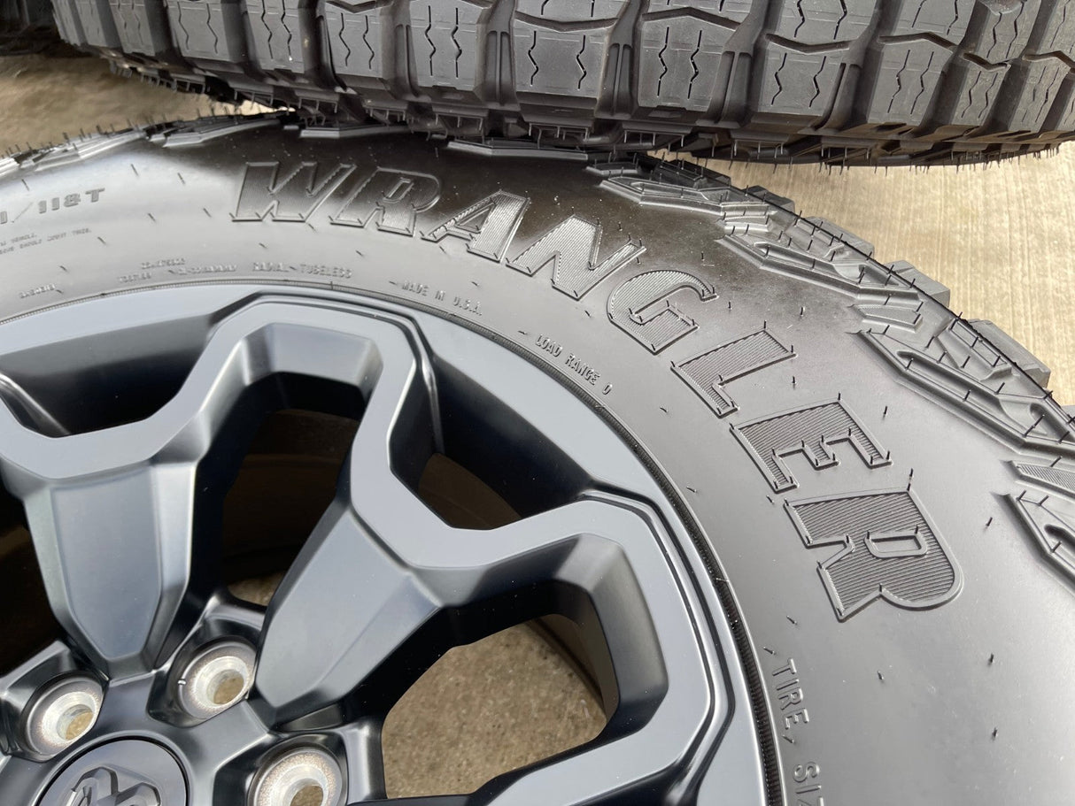 18" Dodge Ram 1500 TRX RHO Black OEM 66002 wheels rims TERRITORY A/T 35" NEW Texas Truck Tire