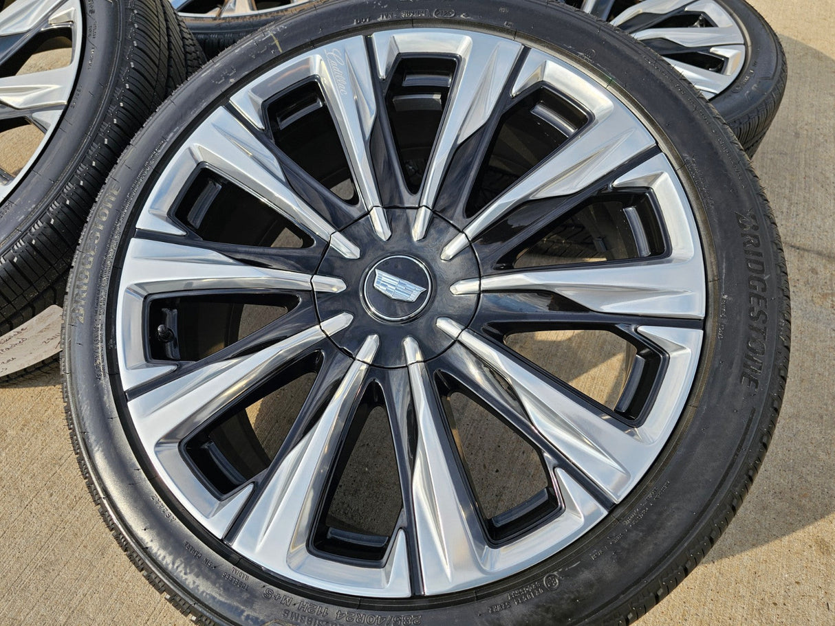 24" Cadillac Escalade PLATINUM OEM wheels rims V 2023 2024 2025 2026 2027 NEW Texas Truck Tire