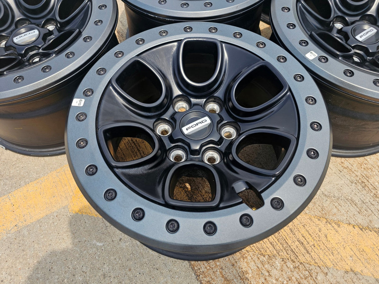 (4) 17" Ford F-150 Raptor OEM BEADLOCK rims wheels 10459 95210 NEW Texas Truck Tire