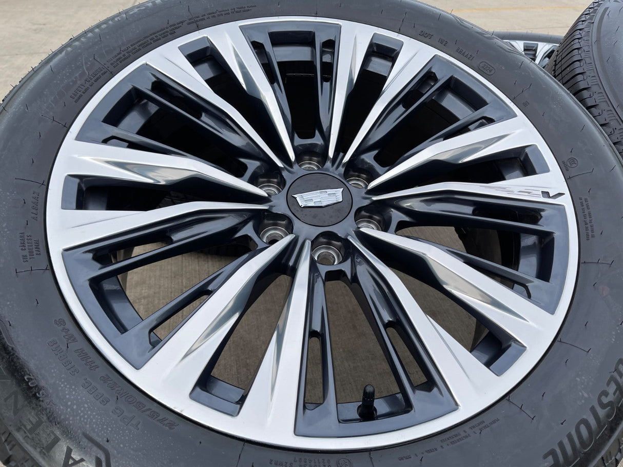 22" Cadillac Escalade V V600 Platinum OEM wheels rims 2023 2024 2025 2026 NEW Texas Truck Tire