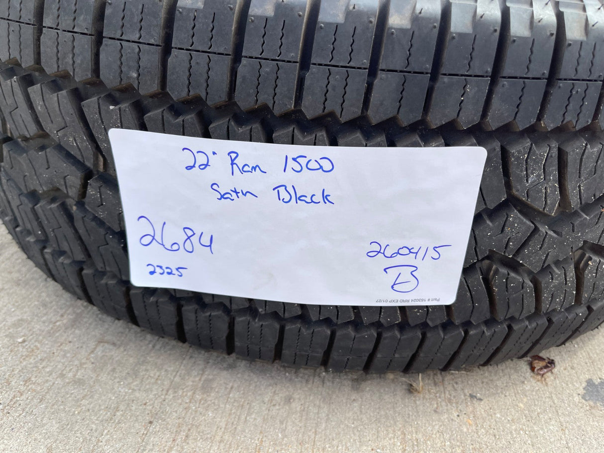 22" Dodge Ram 1500 OEM LIMITED Laramie wheels rims black 2725 2684 FALKEN AT NEW Texas Truck Tire