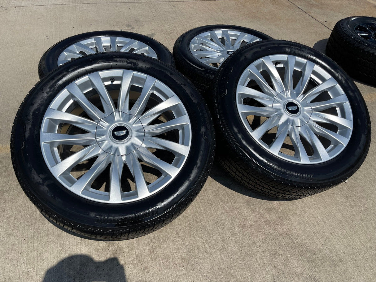 22" Cadillac Escalade Platinum OEM wheels rims 95026 tires 2025 2026 NEW Texas Truck Tire