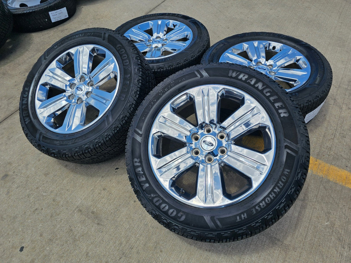 20" Ford F-150 Expedition OEM Lariat rims wheels 10171 CHROME NICE SET Texas Truck Tire