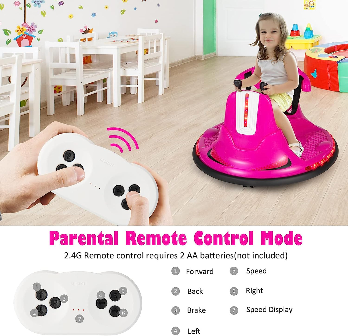 Remote Control Electric Bumper Car for Kids - Battery Powered Ride-On Vehicle