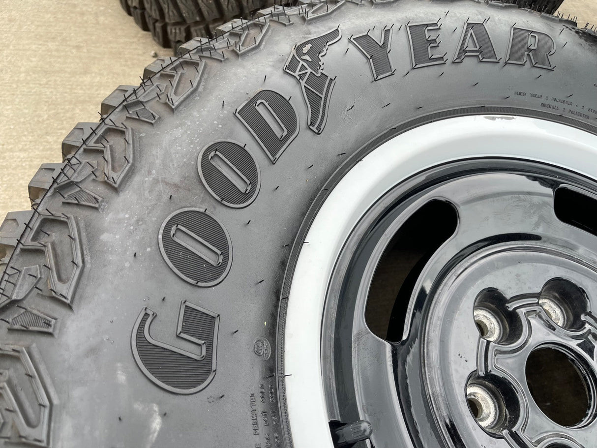 17" Ford Bronco HERITAGE Edition wheels rims white GOODYEAR 35" DISCOUNTED Texas Truck Tire