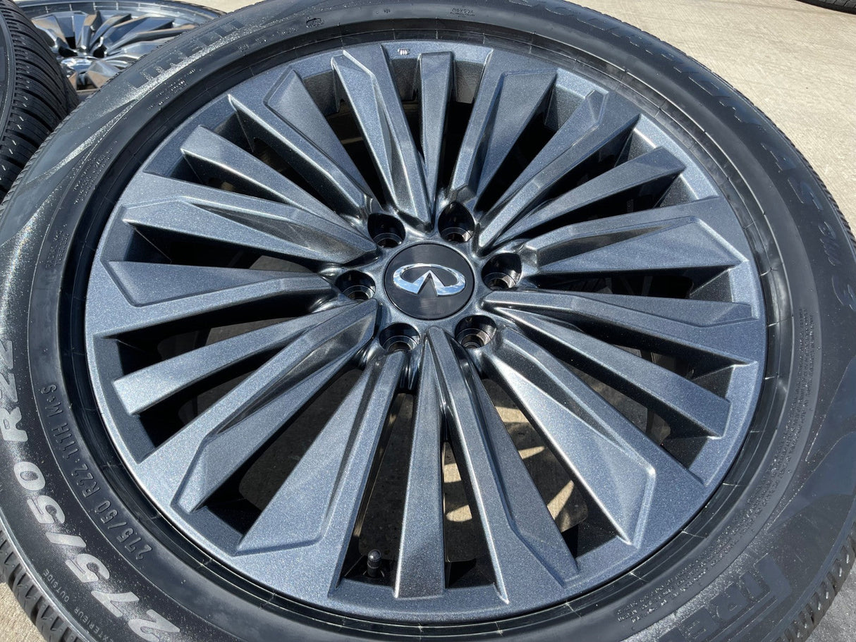 22" Infiniti QX80 QX56 Nissan Titan Armada OEM 94236 wheels rims PIRELLI NEW Texas Truck Tire