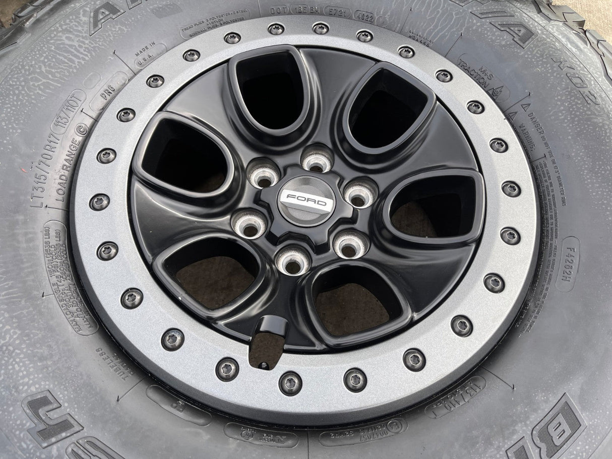 17" Ford F-150 Raptor OEM BEADLOCK rims wheels 10459 95210 BFG KO2 35" tires NEW Texas Truck Tire