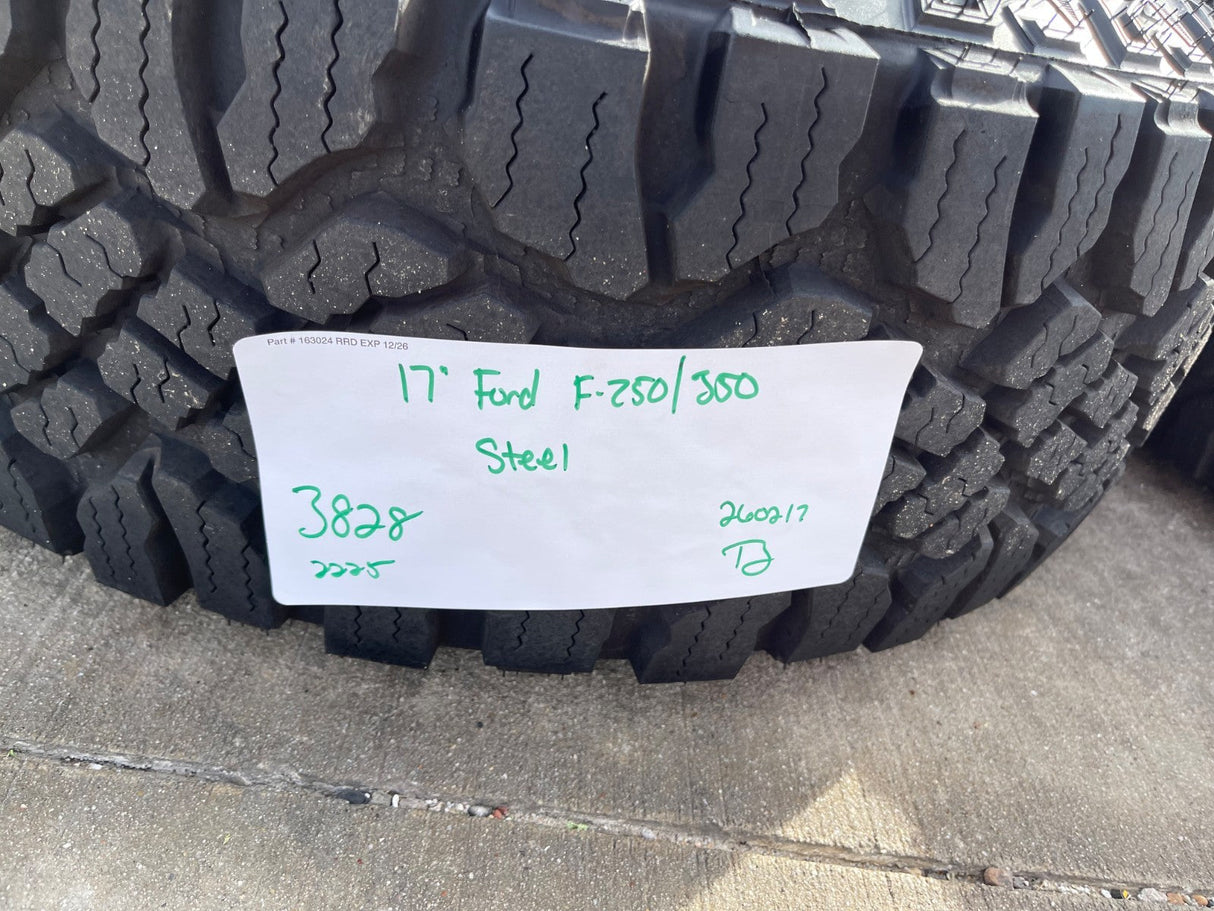 17" Ford F-250 F-350 OEM 3828 wheels rims tires GOODYEAR TERRITORY A/T 33" NEW Texas Truck Tire