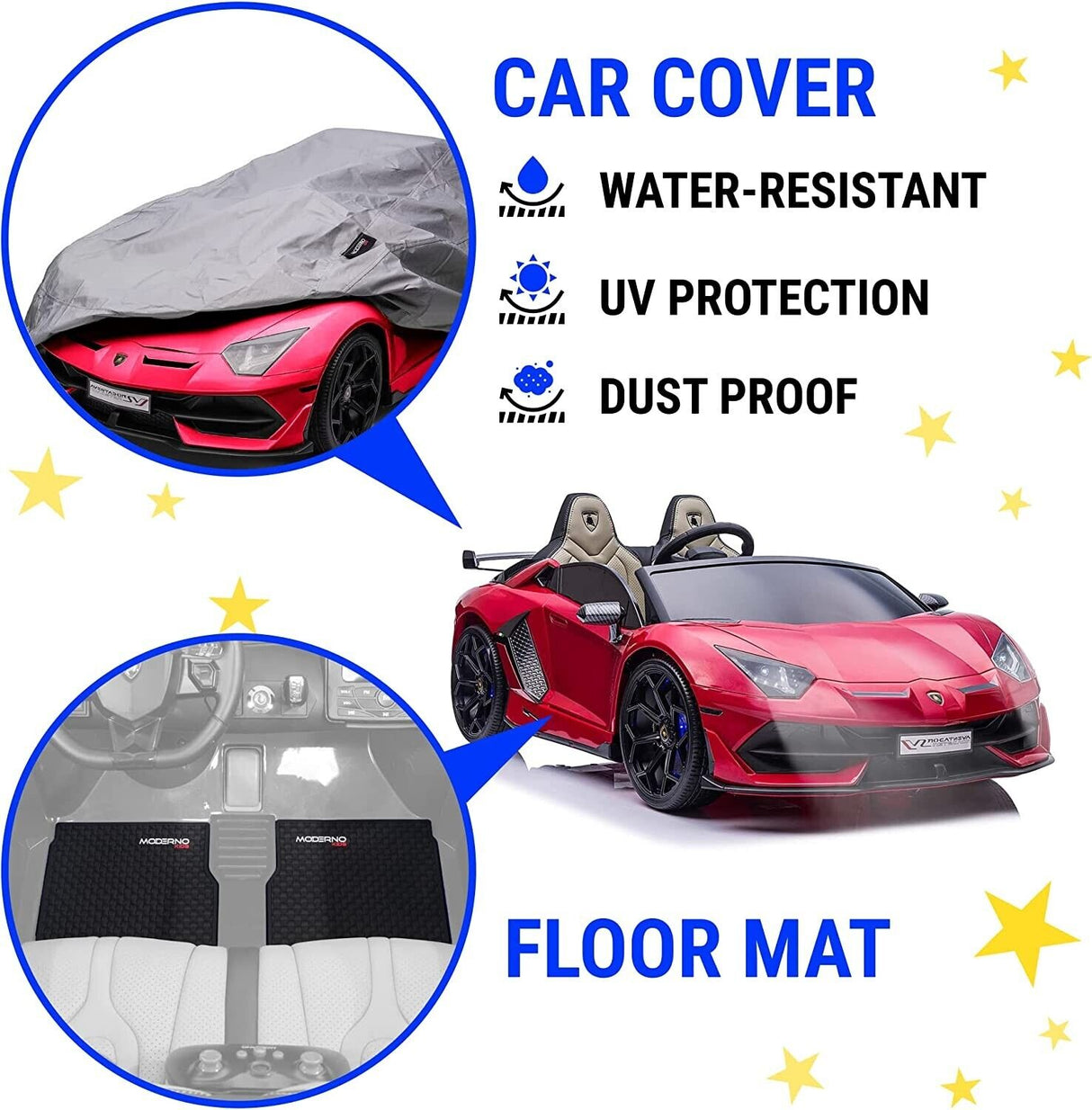 Lamborghini Aventador Kids Car - Two Seater Ride-On Vehicle with Remote Control