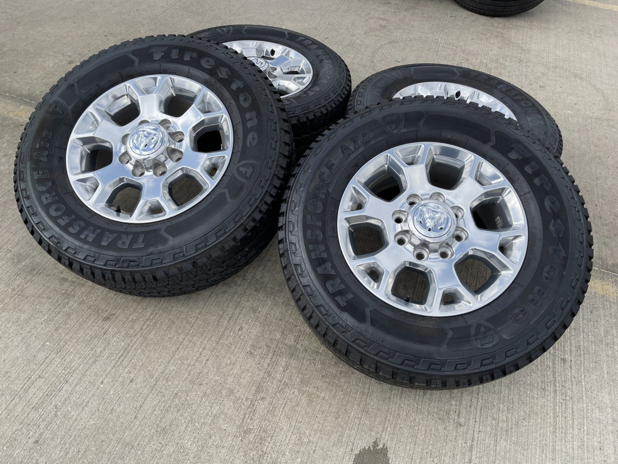 18" Ram 2500 3500 Laramie Power Wagon OEM wheels rims 2693 tires FIRESTONE A/T2 Texas Truck Tire