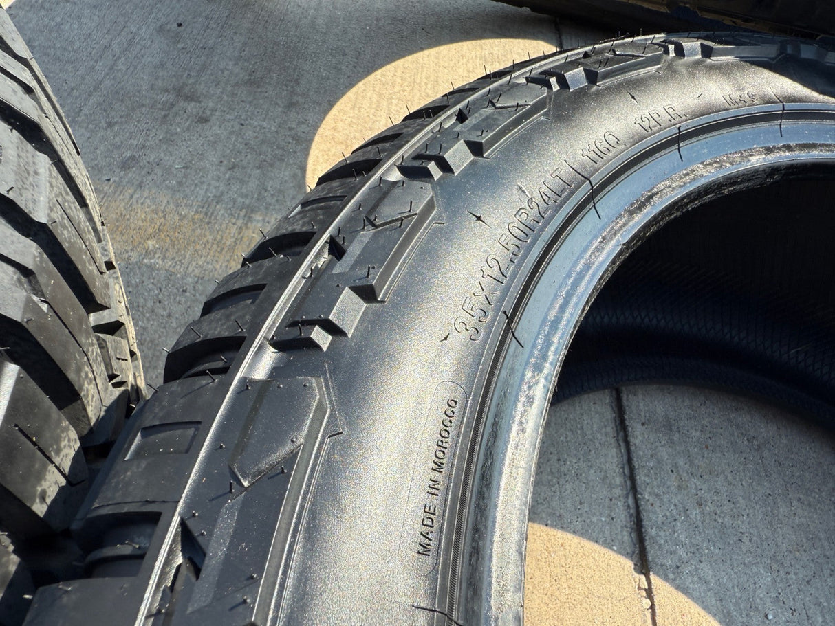 (4) 35x12.5x24 Land Warrior Rugged Master X/T tires F-150 Silverado LT 12 ply F Texas Truck Tire