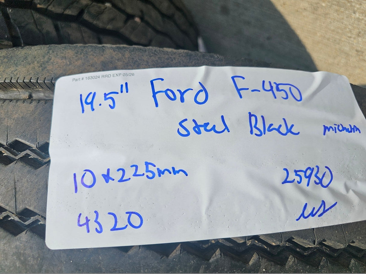 19.5" Ford F-450 F-550 Dually rim RAM 4500 OEM 10x225 spare MICHELIN Texas Truck Tire