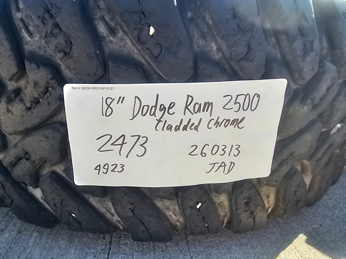 18" Dodge Ram 2500 3500 STEEL chrome OEM 2473 wheels rims TOYO M/T 35" Texas Truck Tire