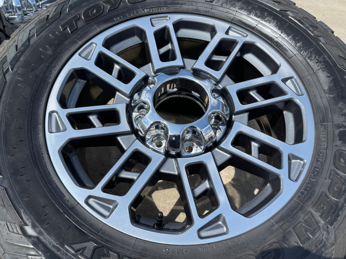 20" Ford F-250 F-350 OEM 10302 10483 LIMITED wheels rims 2024 2025 2026 TOYO 35" Texas Truck Tire