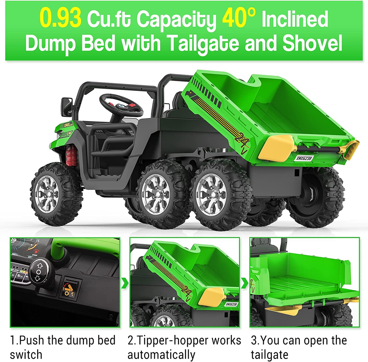 Electric UTV Toy for Children - Remote Control Ride-on Dump Truck
