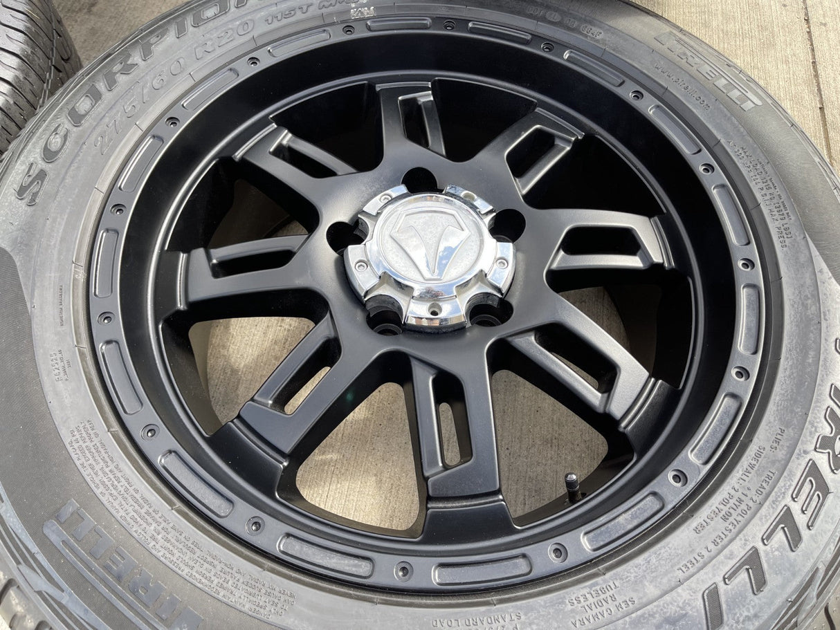 20" Toyota Tundra Sequoia T FORCE TSS TRD OEM black wheels rims 5x150 PIRELLI Texas Truck Tire