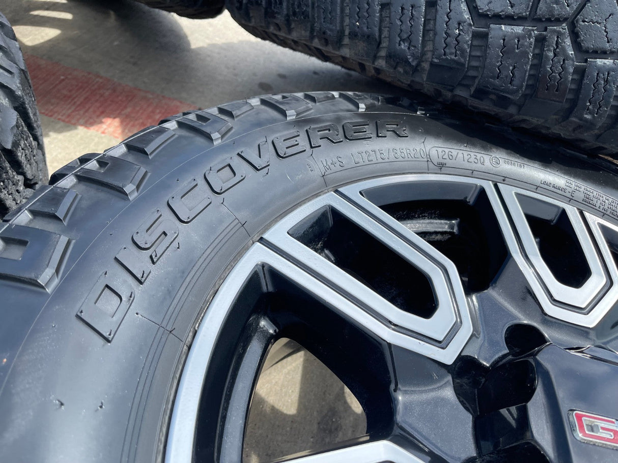 20" GMC Sierra AT4 2500 3500 OEM wheels rims 5950 Silverado COOPER RUGGED TREK Texas Truck Tire
