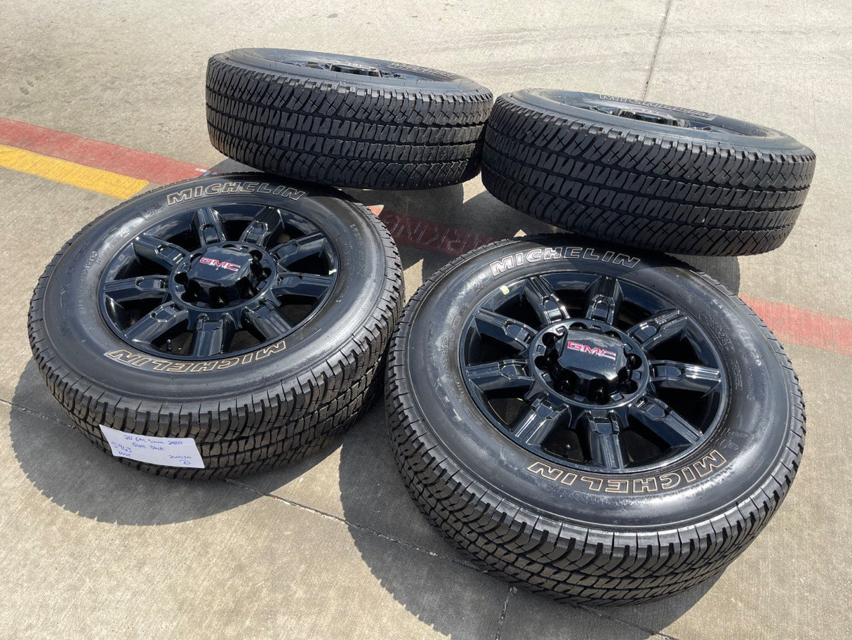 20" GMC Sierra AT4X 2500 3500 OEM 14137 5963 wheels rims Silverado NEW MICHELIN Texas Truck Tire