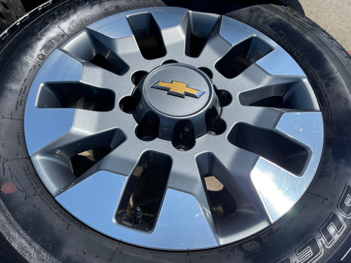 20" Chevy Silverado 2500 3500 OEM 5960 5947 GMC Sierra wheels rims tires NEW Texas Truck Tire