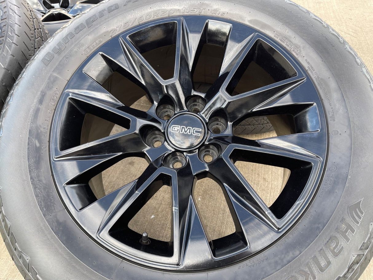 20" Chevy Tahoe Silverado OEM 5919 wheels rims GMC Yukon HANKOOK A/T2 Texas Truck Tire