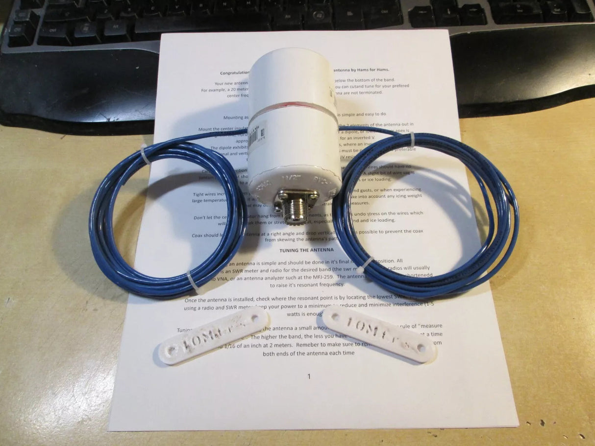 11 meter / 27 mhz - 1/2 Wave Dipole Antenna for CB Radio 2KW ICAS TekShack