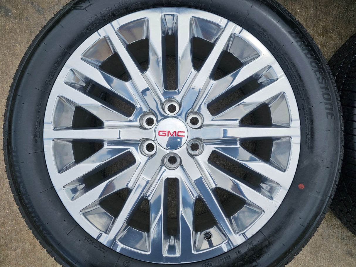 22" GMC Sierra Yukon DENALI Silverado OEM 5921 wheels rims 2024 2025 2026 NEW Texas Truck Tire