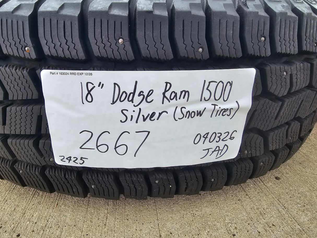 18" Ram 1500 OEM 2667 stock wheels rims SNOW tires 2022 2023 2024 2025 2026 Texas Truck Tire